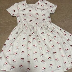 Pink Chicken Coop Kids Santa Print Dress